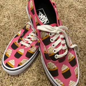 Late Night Authentic Vans Size 8 Hot Pink/Cupcakes